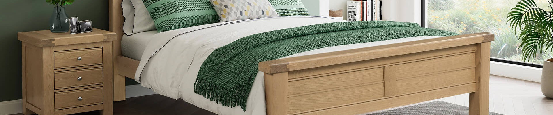 Foy's Interiors - Wooden Bed Frames in Oak, White and Dark Wood