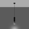 Pendant lamp LOOPEZ 1 black/chrome