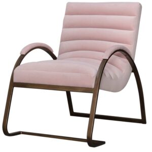 Fern Cottage Burnt Orange And Brass Ribbed Ark Chair