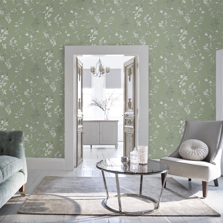 Laura Ashley Wallpaper Elderwood Sage