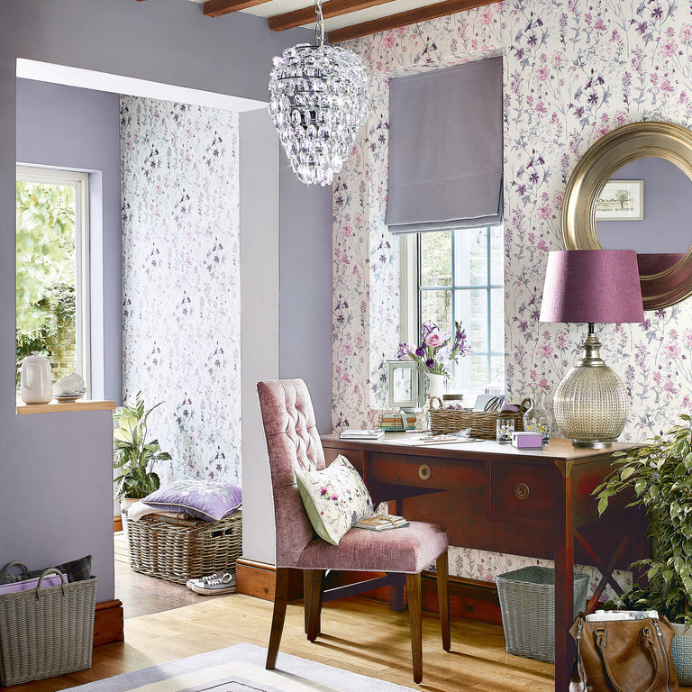 Laura Ashley Wallpaper Wild Meadow Pale Iris