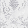 Elegant damask wallpaper Laura Ashley Josette Metallic Silver