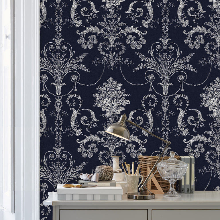 Laura Ashley Wallpaper Josette Midnight