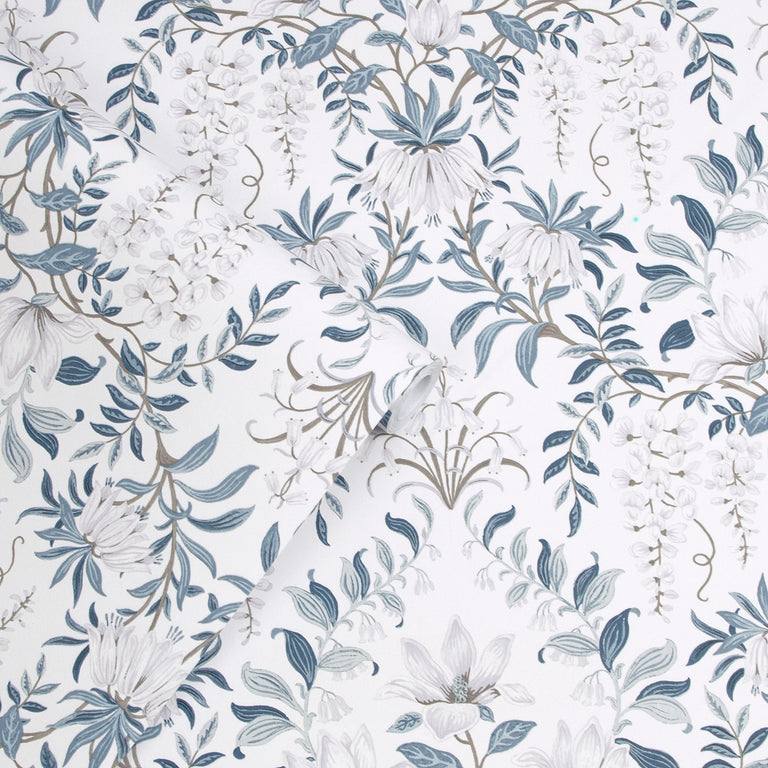 Laura Ashley Wallpaper Parterre Off White and Seaspray