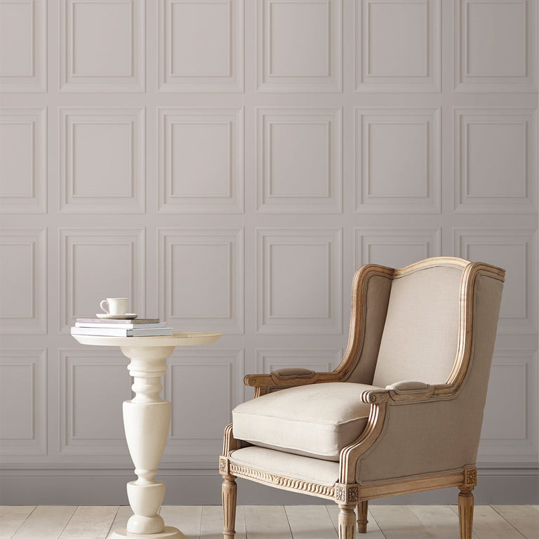 Laura Ashley Wallpaper Redbrook Wood Panel Dove Grey