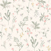 Floral wallpaper with coral pink flowers by Laura Ashley