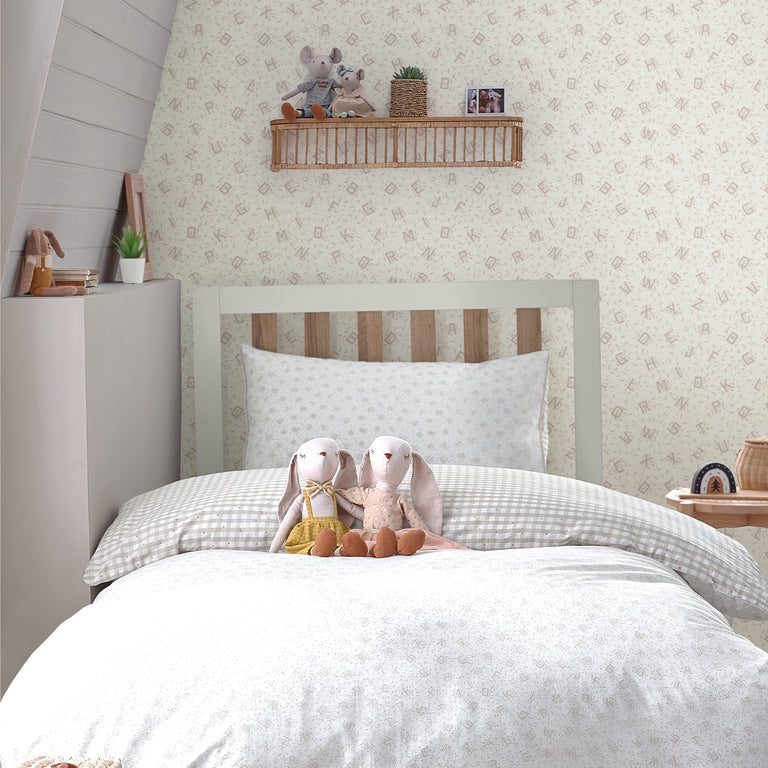Laura Ashley Wallpaper Alphabet Dove Grey
