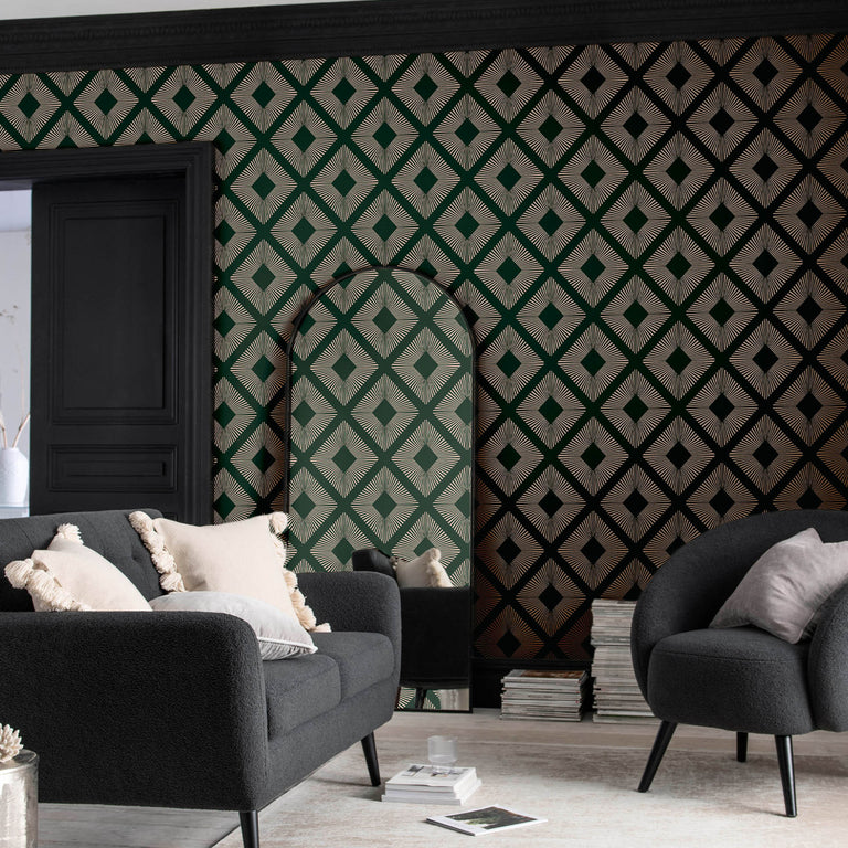 Next Wallpaper Deco Triangle Emerald
