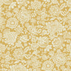 Pale ochre yellow floral wallpaper