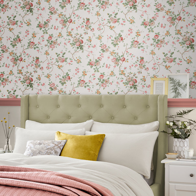 Laura Ashley Wallpaper Mountney Garden Antique Pink