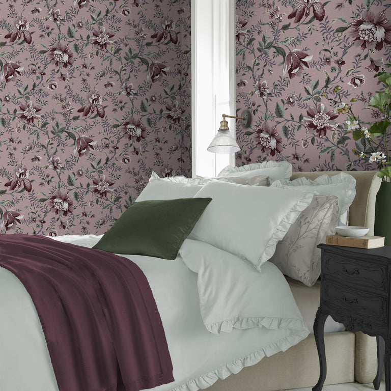 Laura Ashley Wallpaper Edita’s Garden Pale Blackberry