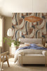 Circumflex Brown wallpaper with terracotta and beige design