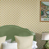 Wallpaper in bedroom close up