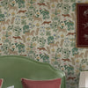 Wallpaper in bedroom close up