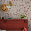 Wallpaper in kitchen close up