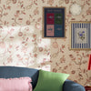 Wallpaper in living room close up