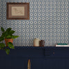 Wallpaper in kitchen close up