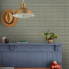 Wallpaper in kitchen close up