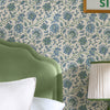 Wallpaper in bedroom close up