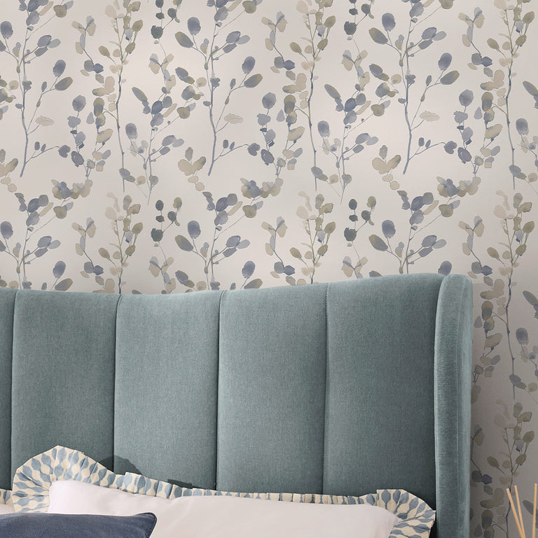 Next Honesty Leaf Design Wallpaper Cream Botanical Floral Wallpaper Roll, Modern Calm Interior Style