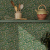 Wallpaper in kitchen close up