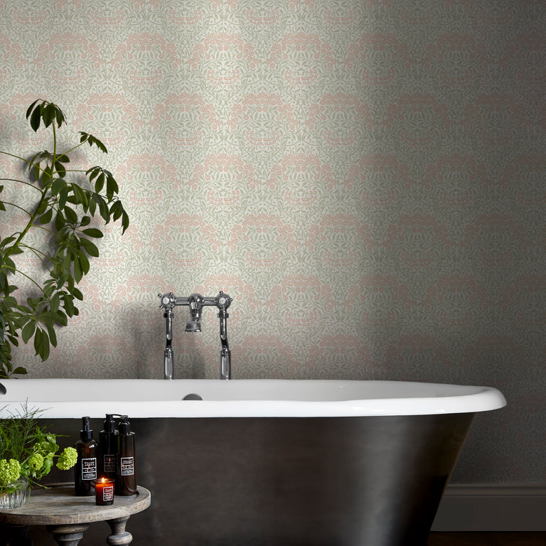 William Morris Michaelmas Daisy Floral Wallpaper Peony & Sage – Elegant Botanical Design for Soft Interior Styling