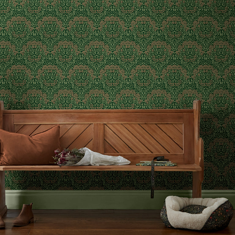 William Morris Michaelmas Daisy Floral Wallpaper Forest – Classic Botanical Floral Wallpaper Roll