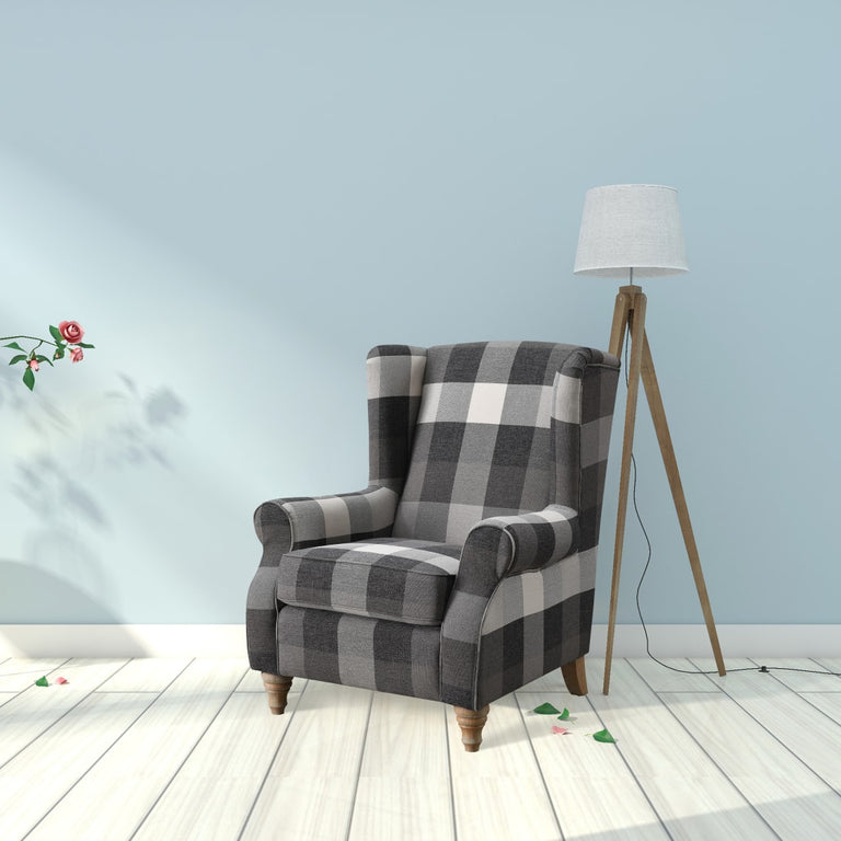 Black Check Armchair