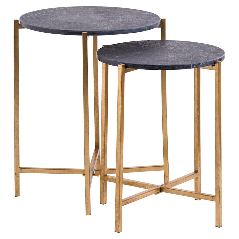 Fern Cottage Gold And Black Marble Tables