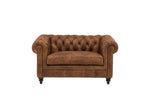 Chesterfield Snuggle Chair Brown Leather