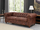 Chesterfield 25 Seater Brown Leather