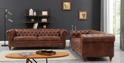 Chesterfield 32 Seater Suite Brown Leather