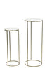 Ricardo White Marble Pillar Nest of Tables