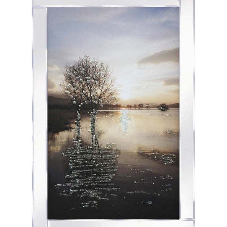 Lake With Trees Mirrored Frame