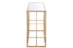 Gold Console Table with Mirrored Top