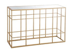 Gold Console Table with Mirrored Top