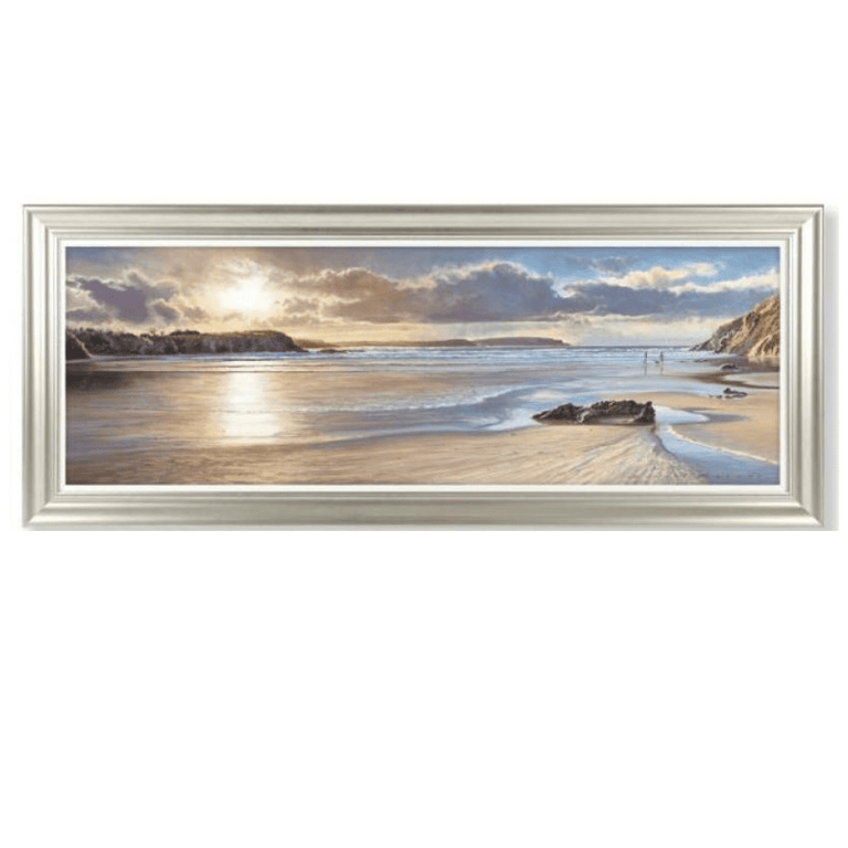 Walking The Dog At Dusk Framed Art