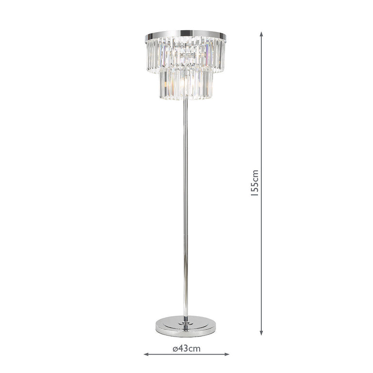 Angel 6 Light Floor Lamp Crystal and Polished Chrome - Tall Floor Lamp