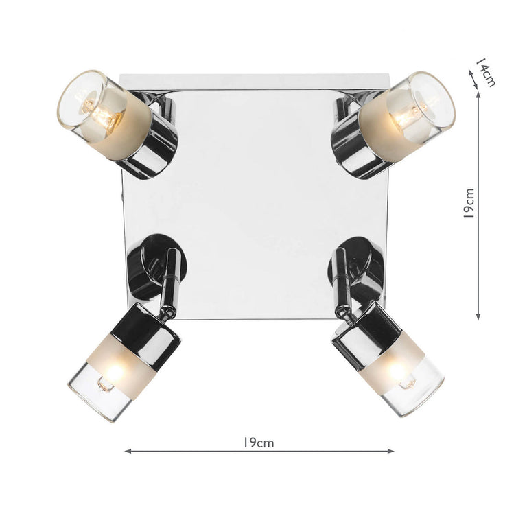 Artemis Bathroom 4 Light Flush Spotlight Polished Chrome