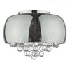 Aviel 5 Light Flush Smoked Shade With Clear Glass Droppers