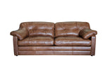 Alexander and James Bailey Brown Leather 3 Seater Sofa