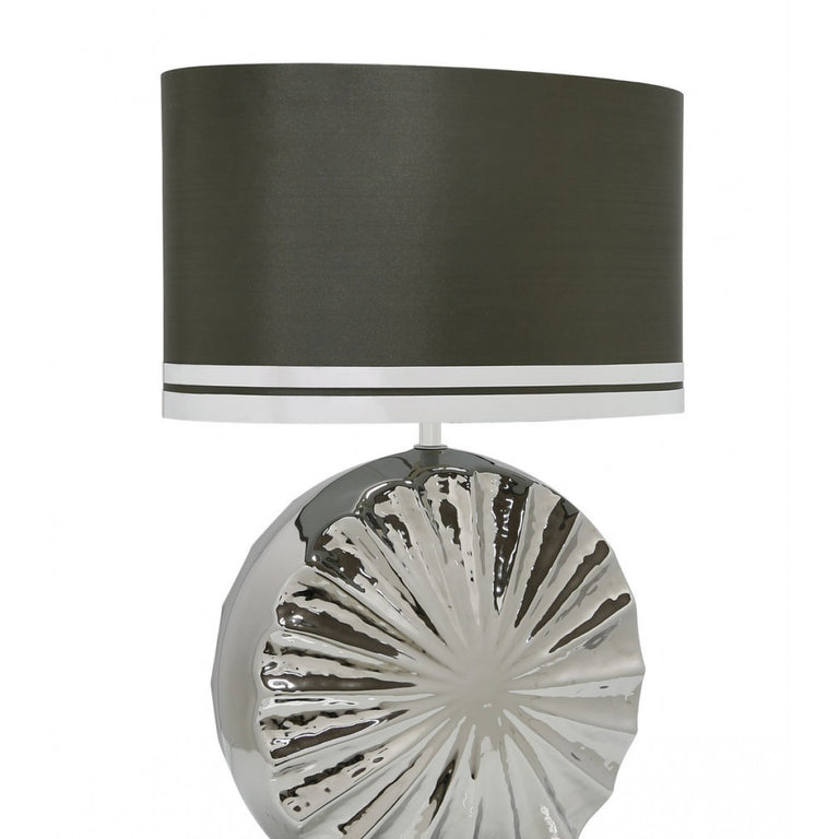 Chrome Ribbed Table Lamp