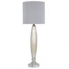 Taupe Pearl Glass Table Lamp with Grey Shade