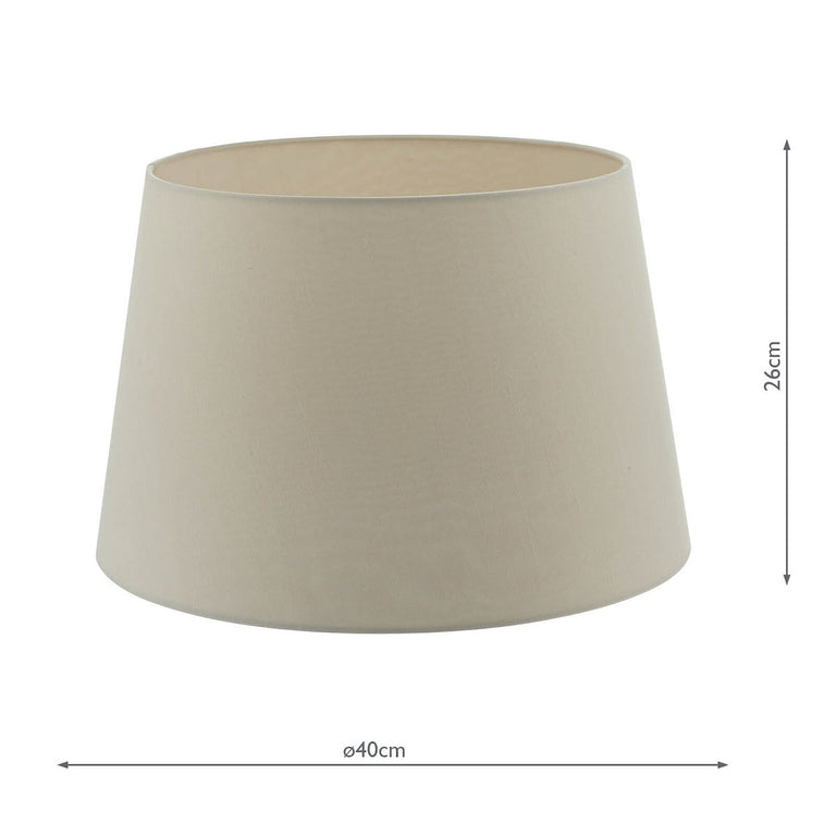 Cezanne Faux Silk Tapered Drum Shade 40cm Taupe - Lighting