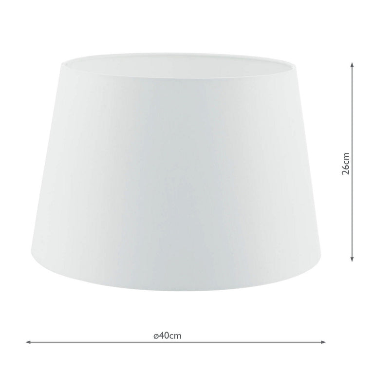 Cezanne Faux Silk Tapered Drum Shade 40cm White - collection of Shades