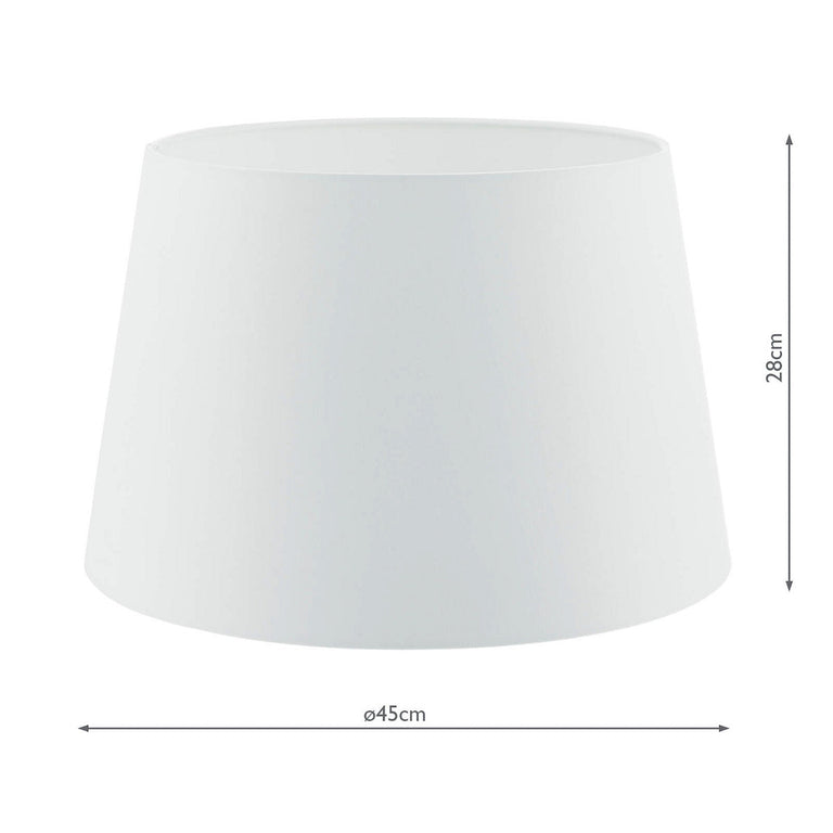 Cezanne Faux Silk Tapered Drum Shade 45cm White - Home Decor Lighting
