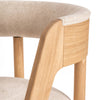 Cofra Danu dining chair in neutral fabric on a natural oak frame