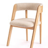 Cofra Danu dining chair in neutral fabric on a natural oak frame