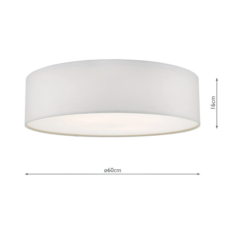 Cierro 4 Light Flush 60 cm Ivory - Flush Fitting Light for Home Decor