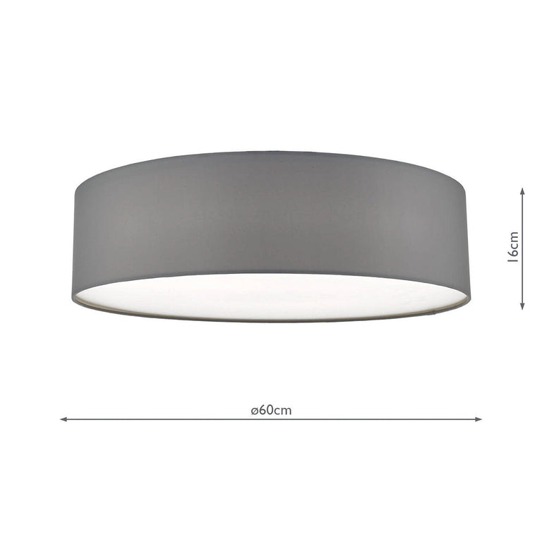Cierro 4 Light Flush 60 cm Grey - Modern Ceiling Light Collection
